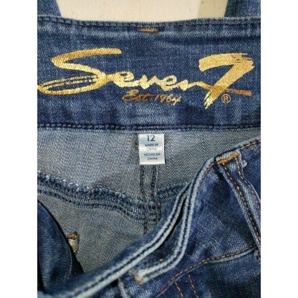 Seven7 Women's Tummyless Super Stretch Straight Leg Denim Blue Jeans Size 12 NWO - Picture 10 of 11